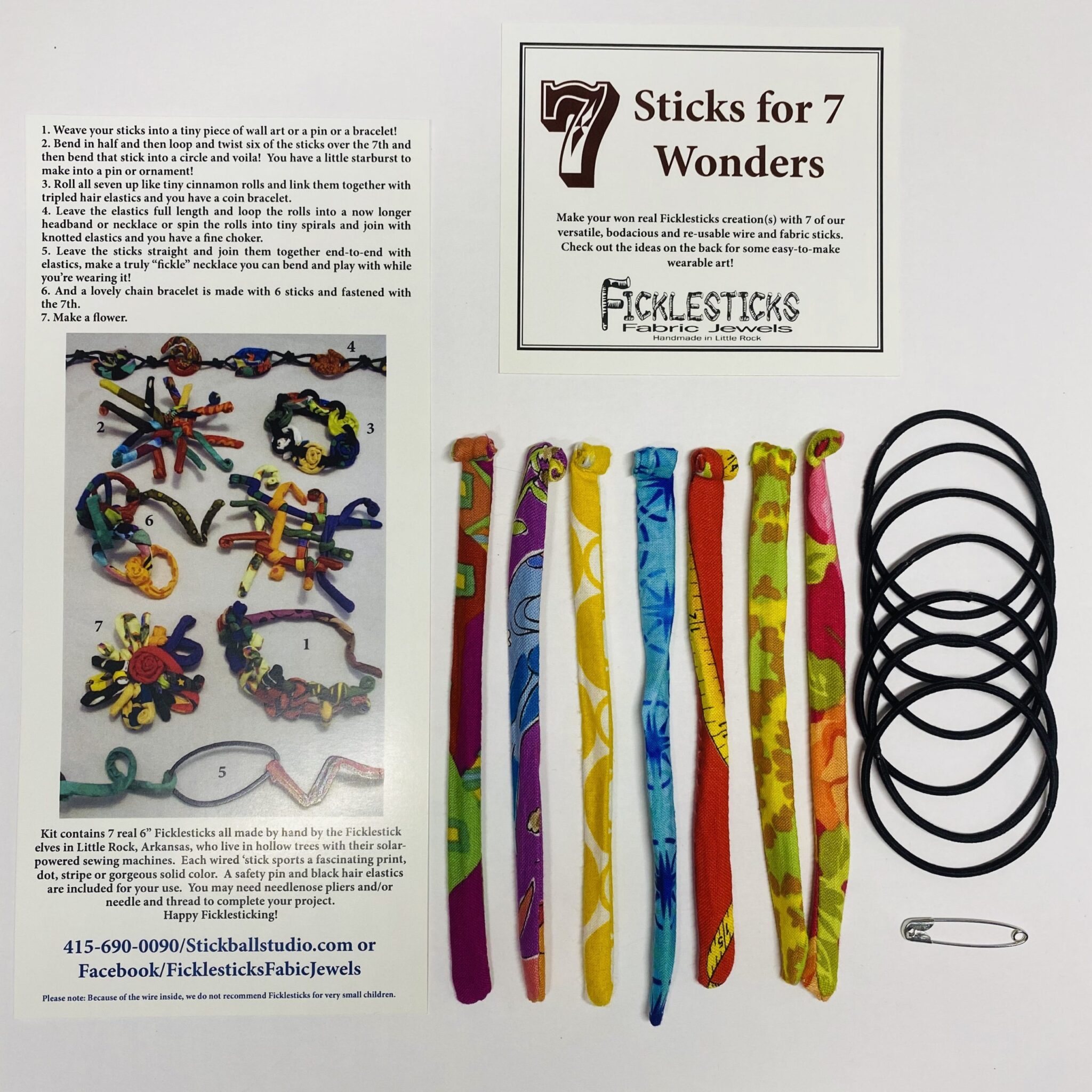 7 Sticks for 7 Wonders Kit - Ficklesticks Fabric Jewels