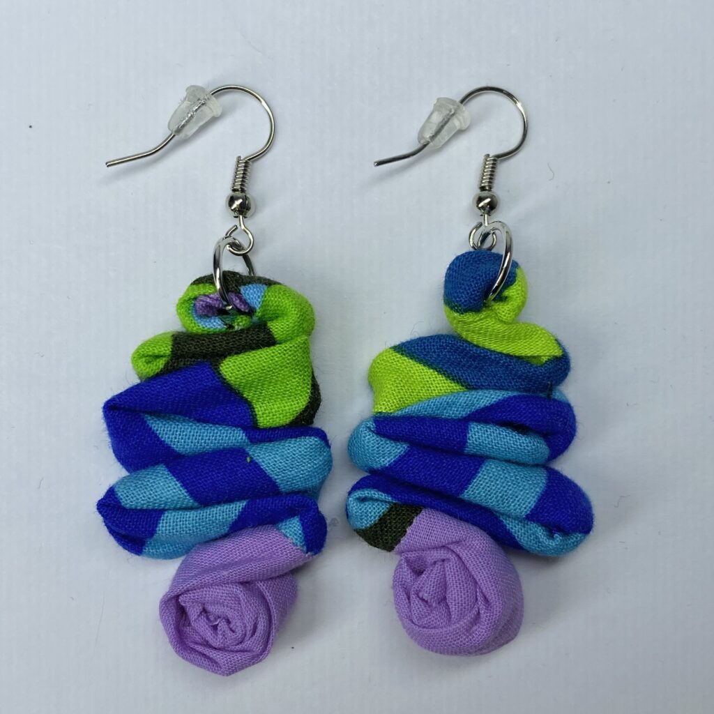 Zig Zag Earrings Ficklesticks Fabric Jewels